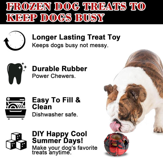 Yipetor Dog Toy, Frozen Dog Treats to Keep Dogs Busy, Interactive Treat Dispensing Dog Toy Puzzle, Interactive Chew Toys for Large Dog, Power Chewer, Durable Rubber-Easy to Clean-Holds Kibble, Treats