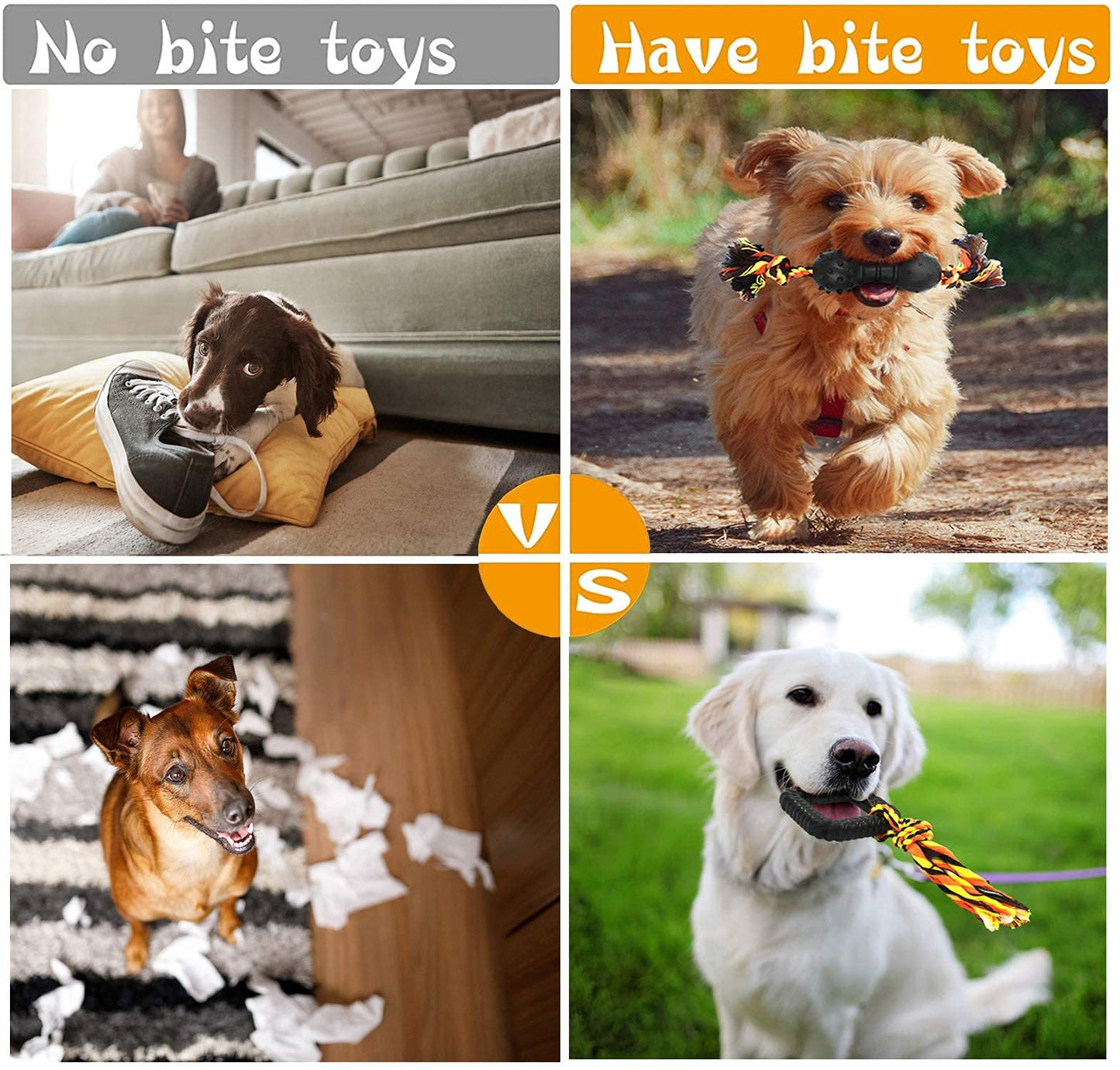Cotton Rope Rubber Dog Toys