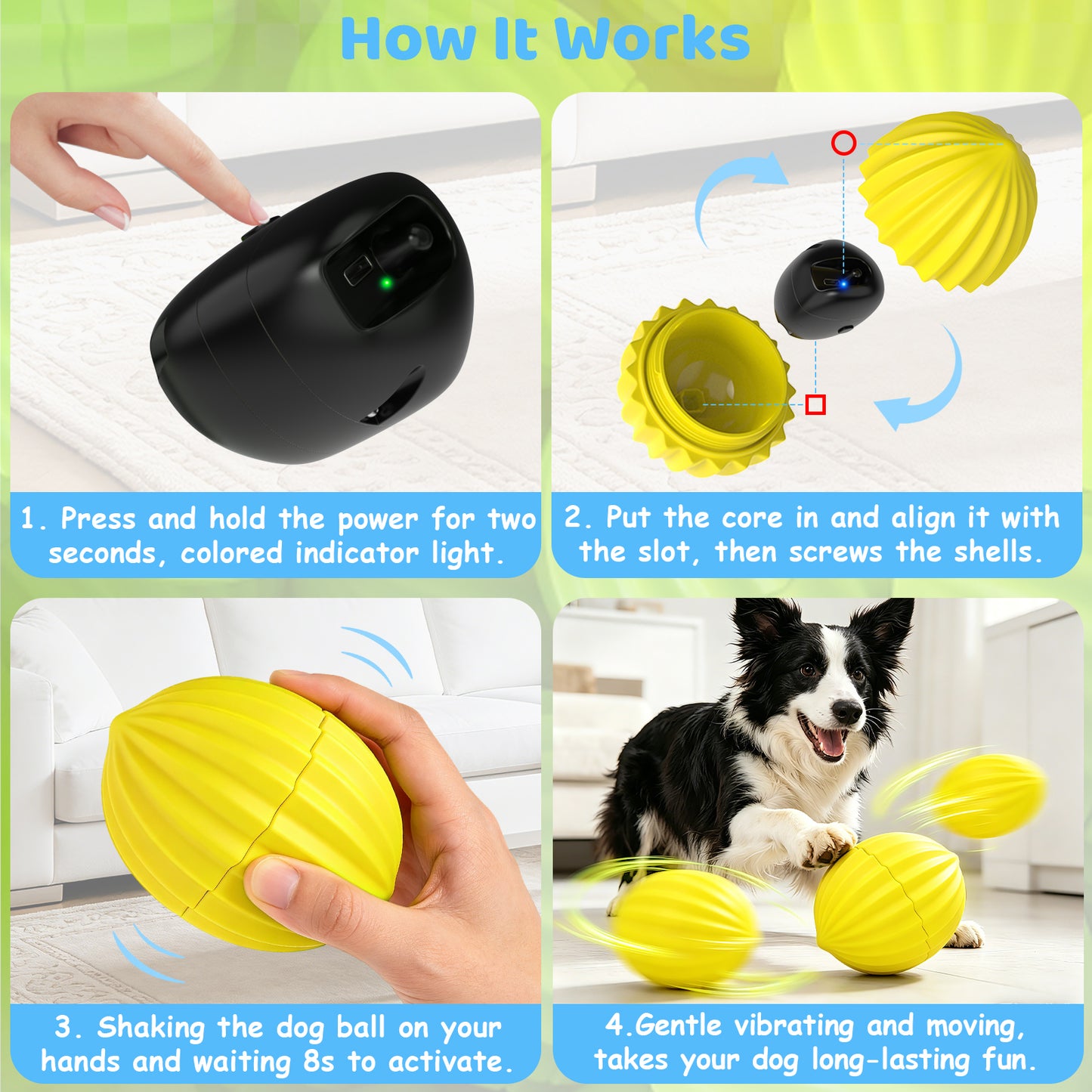 Yipetor Smart Interactive Dog Toy Ball