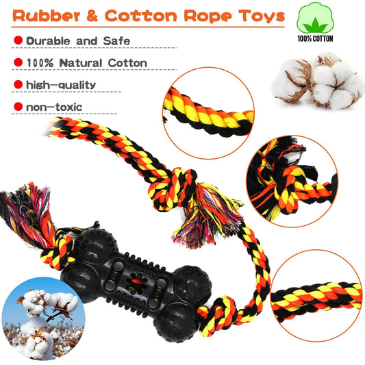 Cotton Rope Rubber Dog Toys