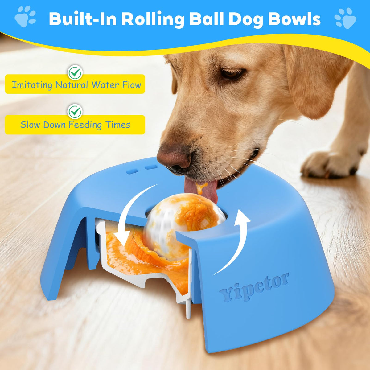 Yipetor Slow Feeder Dog Bowls