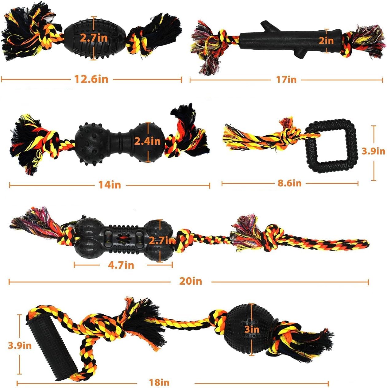 Cotton Rope Rubber Dog Toys