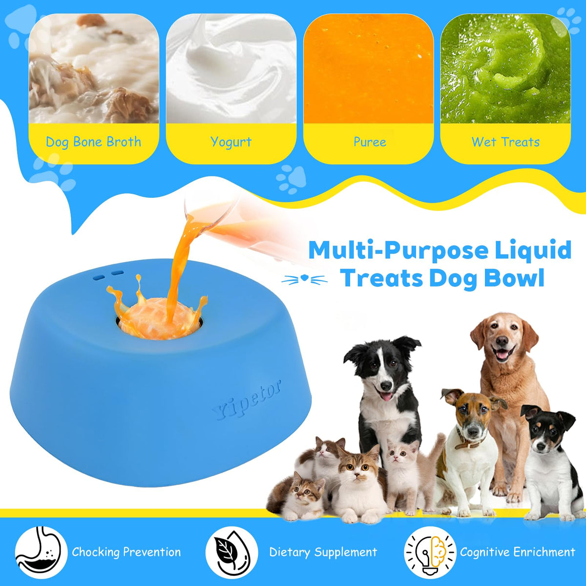 Yipetor Slow Feeder Dog Bowls