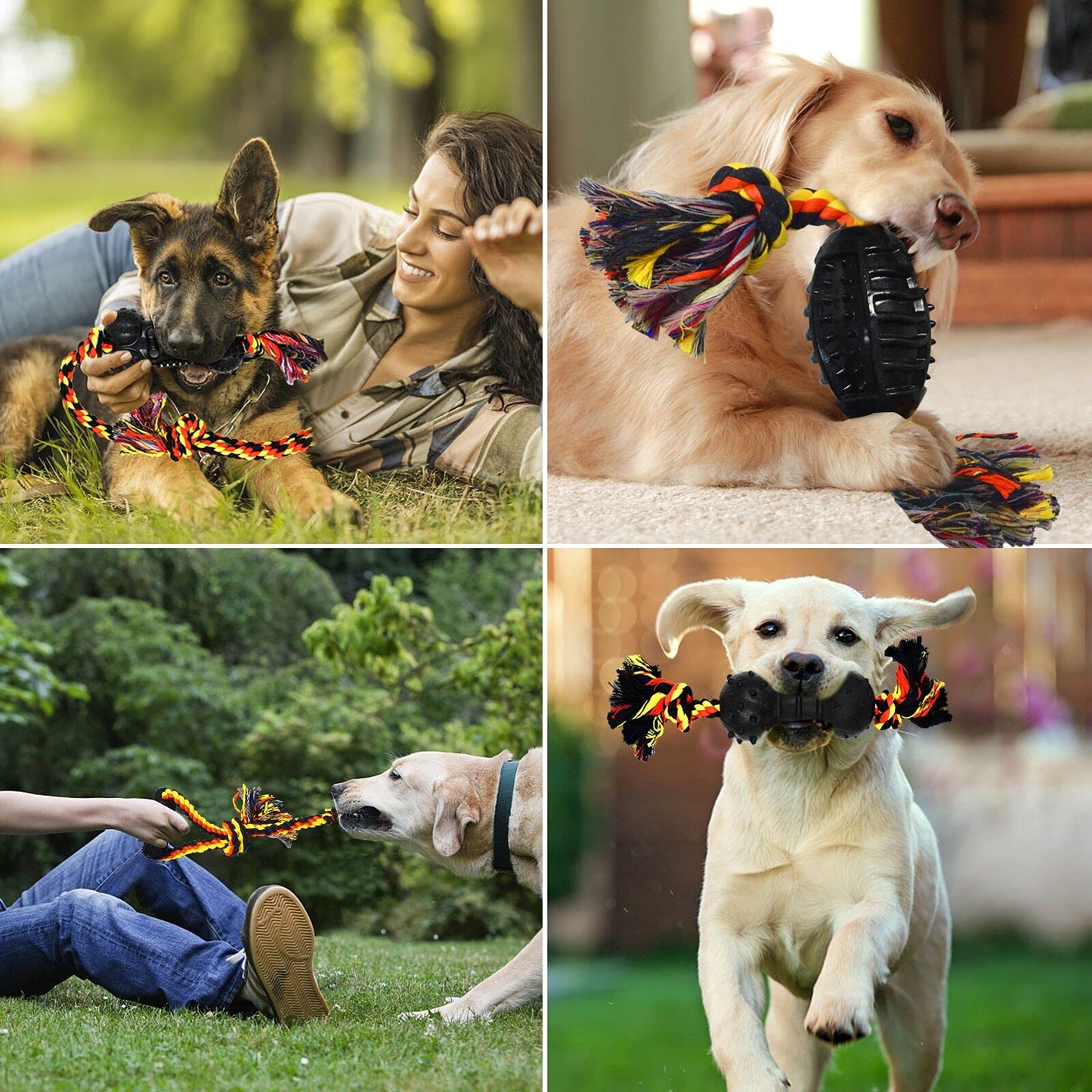 Cotton Rope Rubber Dog Toys