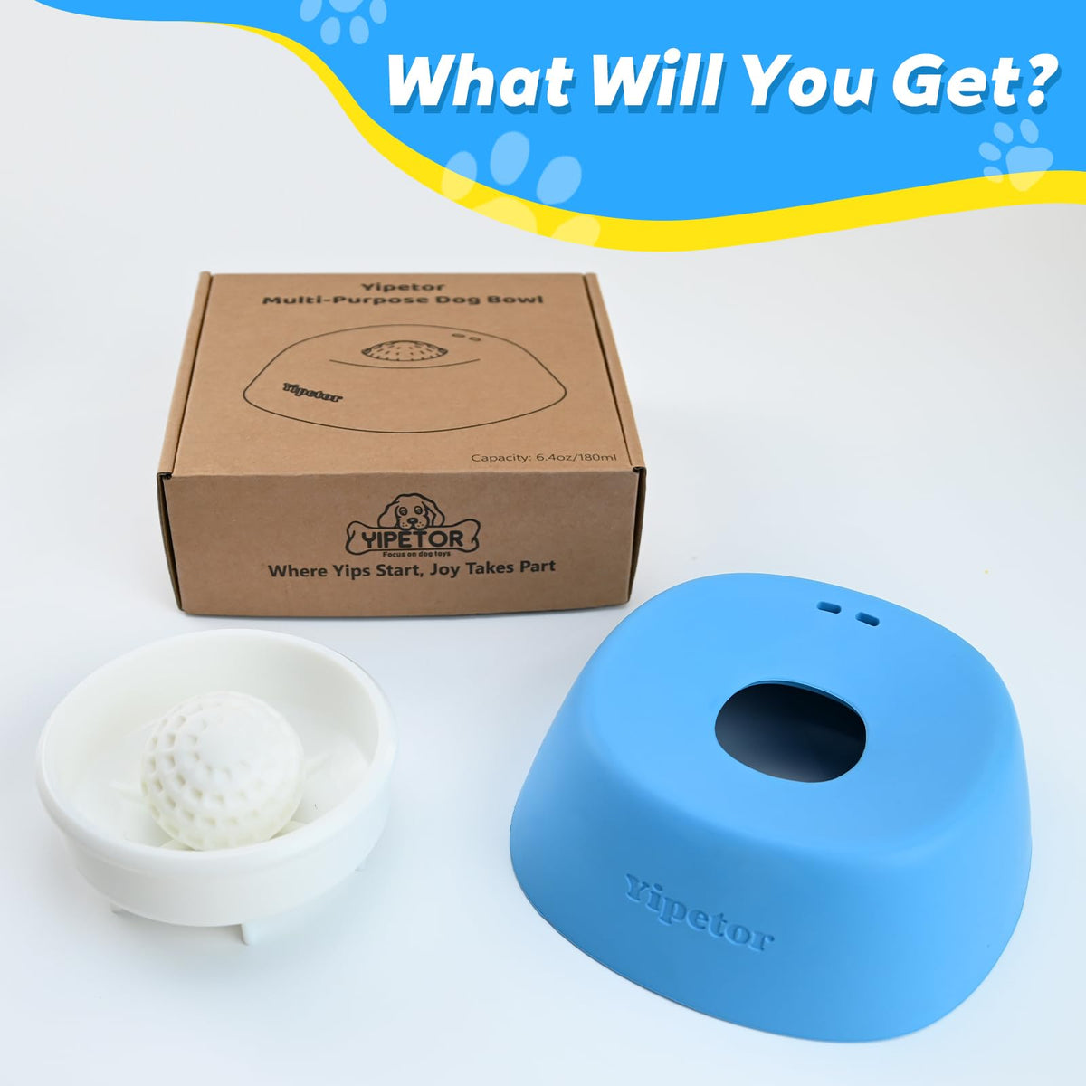 Yipetor Slow Feeder Dog Bowls