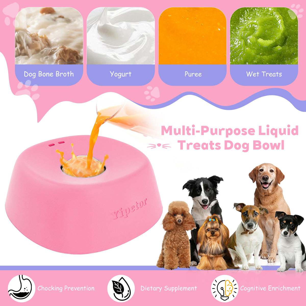Yipetor Slow Feeder Dog Bowls