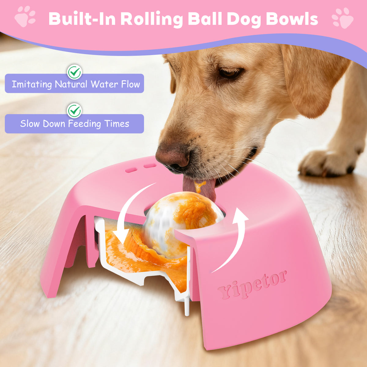 Yipetor Slow Feeder Dog Bowls
