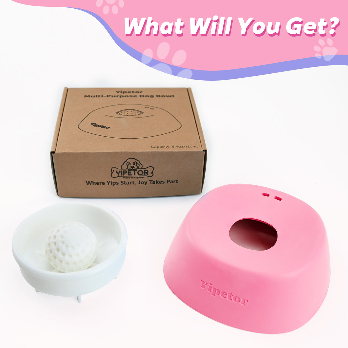 Yipetor Slow Feeder Dog Bowls